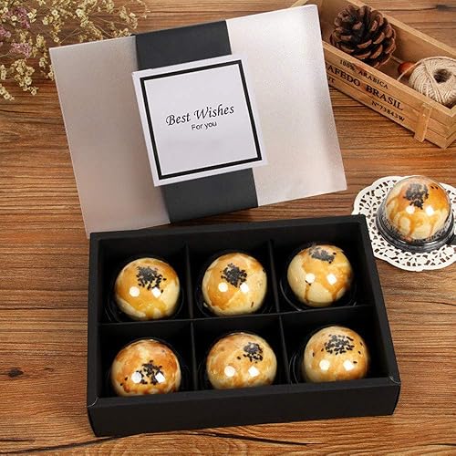 Miniatura 3 de Paquete de 12 cajas para cupcakes, cajas de regalo de papel de grado alimenticio con insertos y ventanas de exhibición, recipientes para hornear