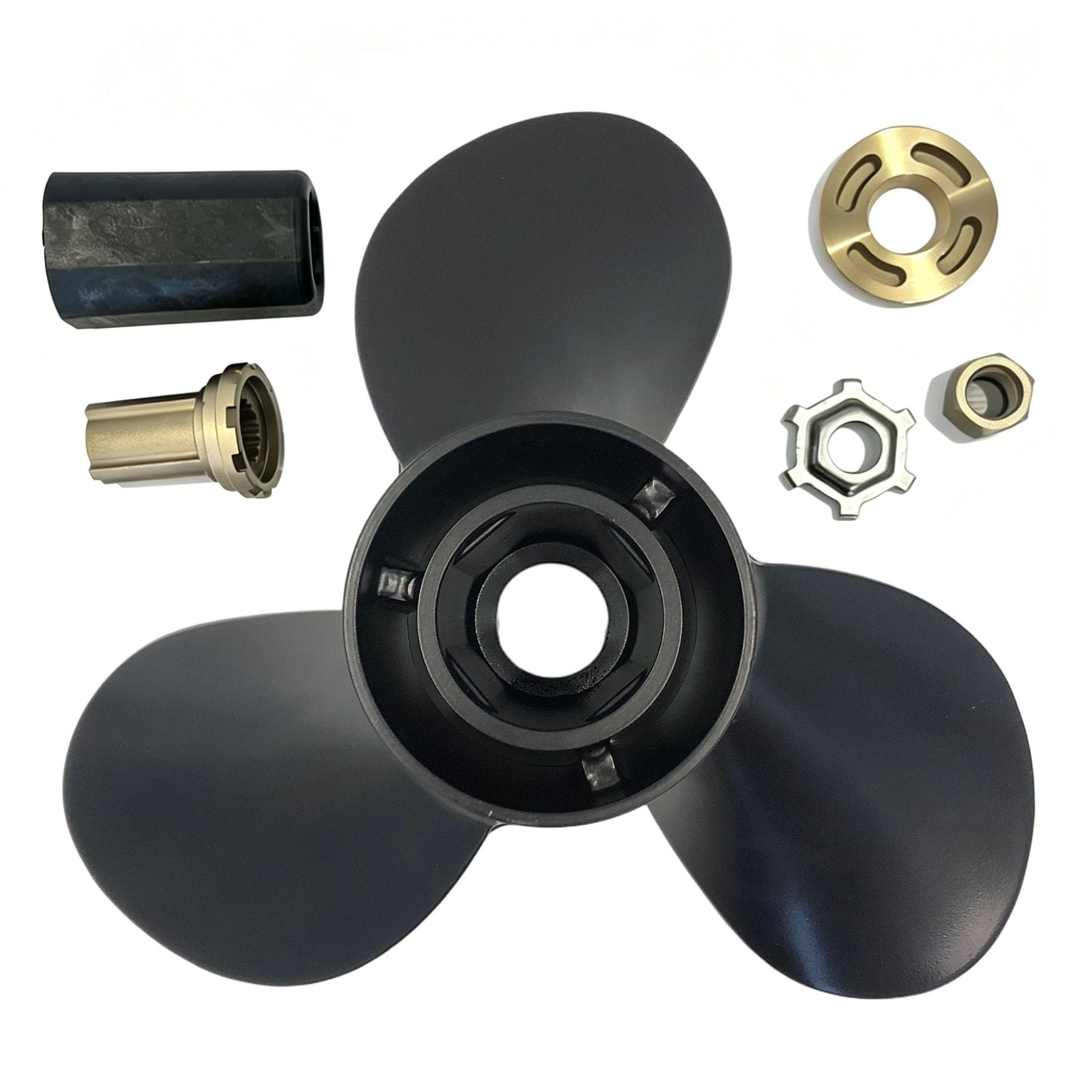 Elica per barca per fuoribordo Mercury 60HP-140HP (40HP/50HP Bigfoot) Force 75HP-150HP 15 denti scanalati 13 1/4x17/elica fuoribordo per motore Mercury 48-77344A45 RH (kit hub inclusi)