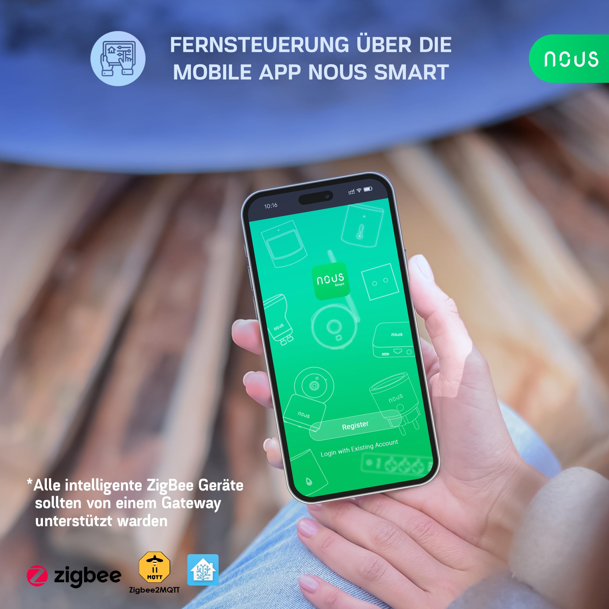 Nous Zigbee DIN przełącznik szyny montażowej, 25 A, inteligentny przełącznik z monitorowaniem energii, kompatybilny z Zigbee2MQTT, Home Assistant, Alexa i Google Home, zdalne sterowanie aplikacją,