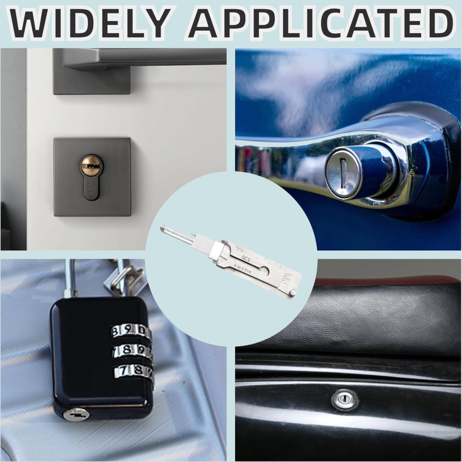 Key Decoder, 2 In 1 Stainless Steel Key Decoder, Key Pick Up Hook