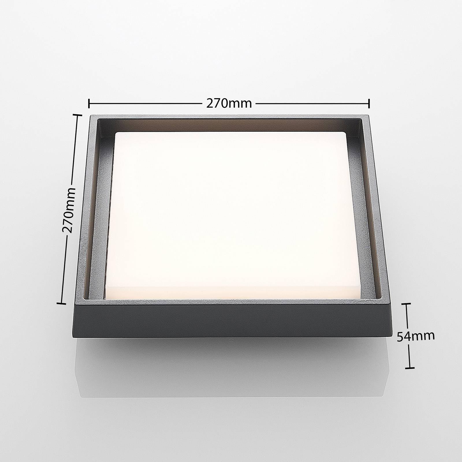 Lucande Plafoniere LED (Moderno) colore Grigio, in Alluminio lampadina inclusa lampada da esterni per giardino terrazzo balcone e casa plafoniera