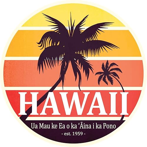 Hawaii - Calcomanía magnética para automóviles, regalo de recuerdo, orgullo estatal, imán para nevera, vehículo, 5 1/2 pulgadas