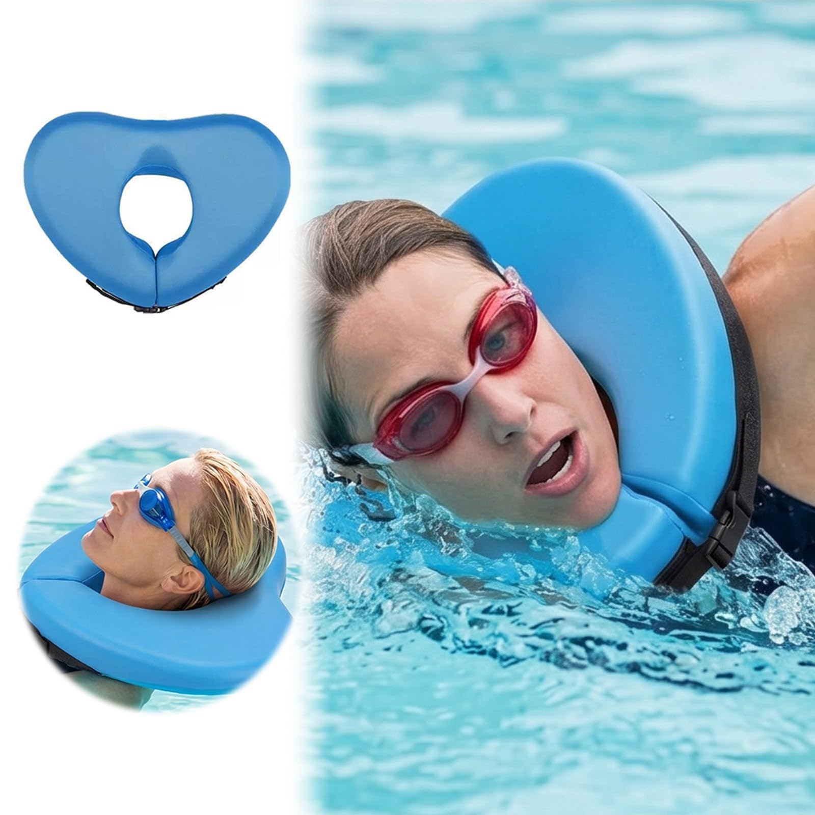 Collar de natación para adultos, no inflable, 31-37 cm, neopreno, soporte para el cuello de natación para natación aeróbicos acuáticos rehabilitación