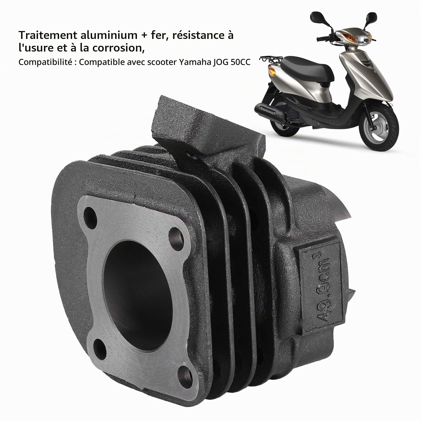 Kit Cylindre 70mm avec Segments Piston, Moteur 2 Temps Haute Performance pour Scooter JOG, Pièces Moto Carburateur Durées de Vie Étendue