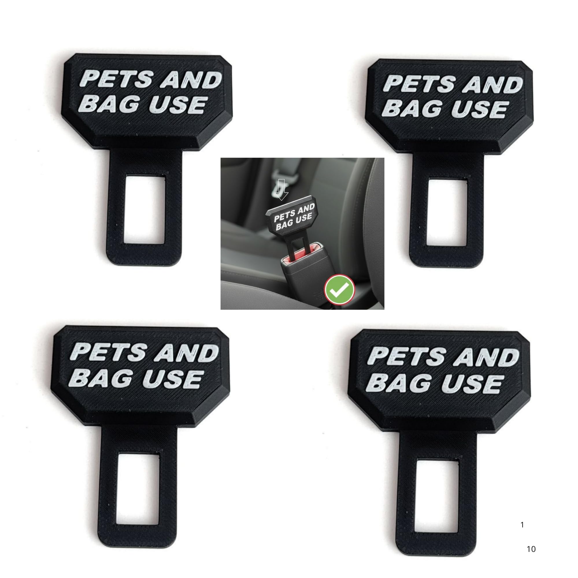 Clip anti-pitido para coche, silenciador, cinturón de seguridad para perros y animales – Stop Bip universal para transporte de cargas y compras – Alta resistencia – Accesorios interiores coche (4