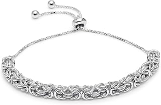 925 Sterling Silver Sliding Bolo Bracelets for Women | BIS Hallmarked Fancy Link Rolo Design Bracelet | Adjustable Slider Chain Bracelet Gift for Birthday Anniversary Wedding