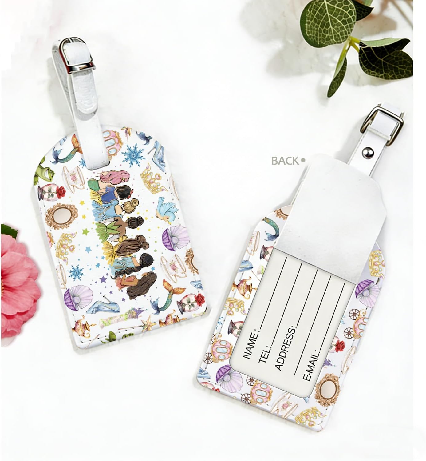 MAOFAED Cartoon Princess Luggage Tag for Fans, Princess Friends Aesthetic Suitcase Tag for Travel,Trip,Vacation (7Princess) image 4