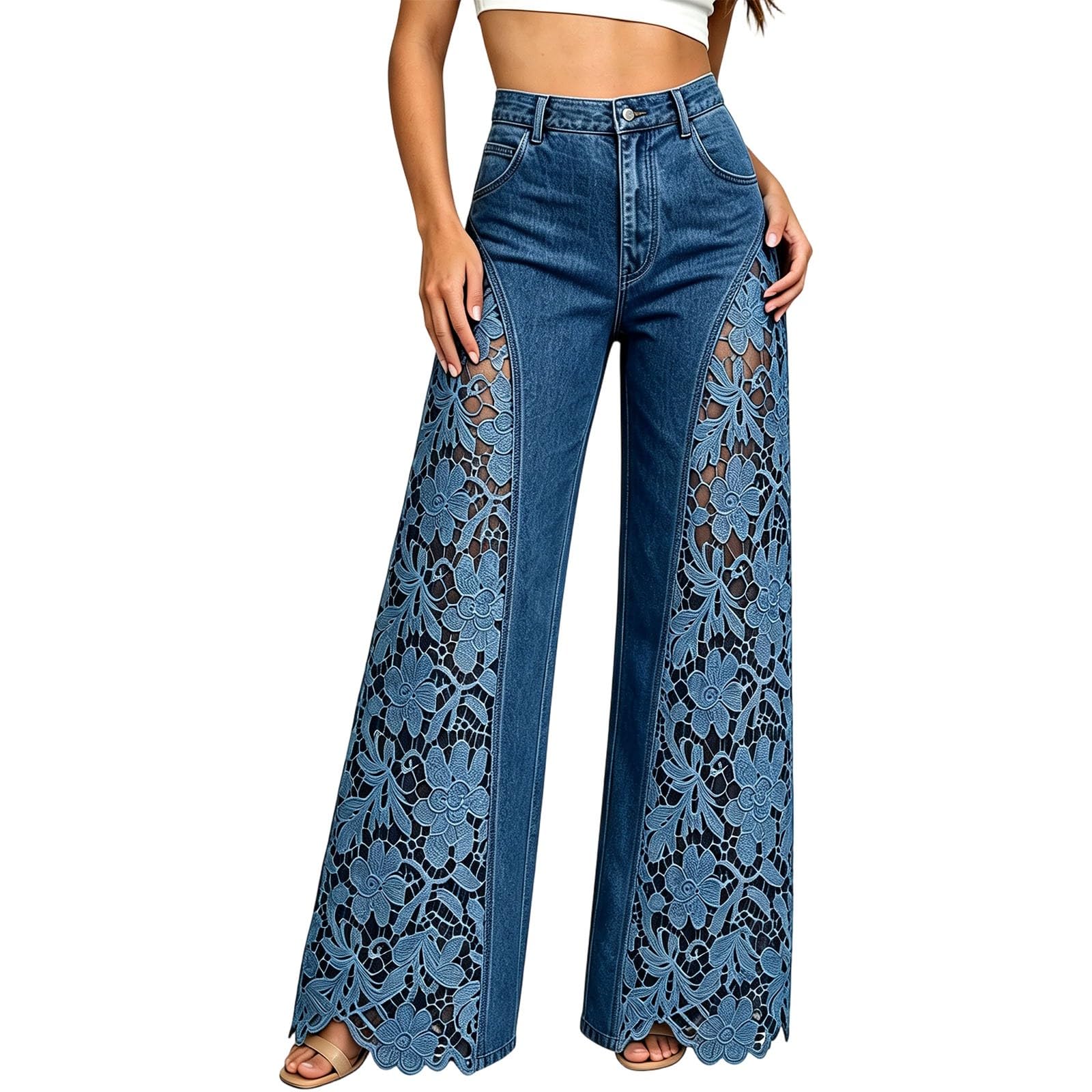 Jeans Larghi Donna Vita Alta Jeans Elasticizzati Curvy Gamba Larga Pantaloni Denim Vita Alta Casual Larghi Taglie Forti Pantaloni Baggy Leggeri Wide Leg Eleganti Streetwear con Tasche Moda Vintage