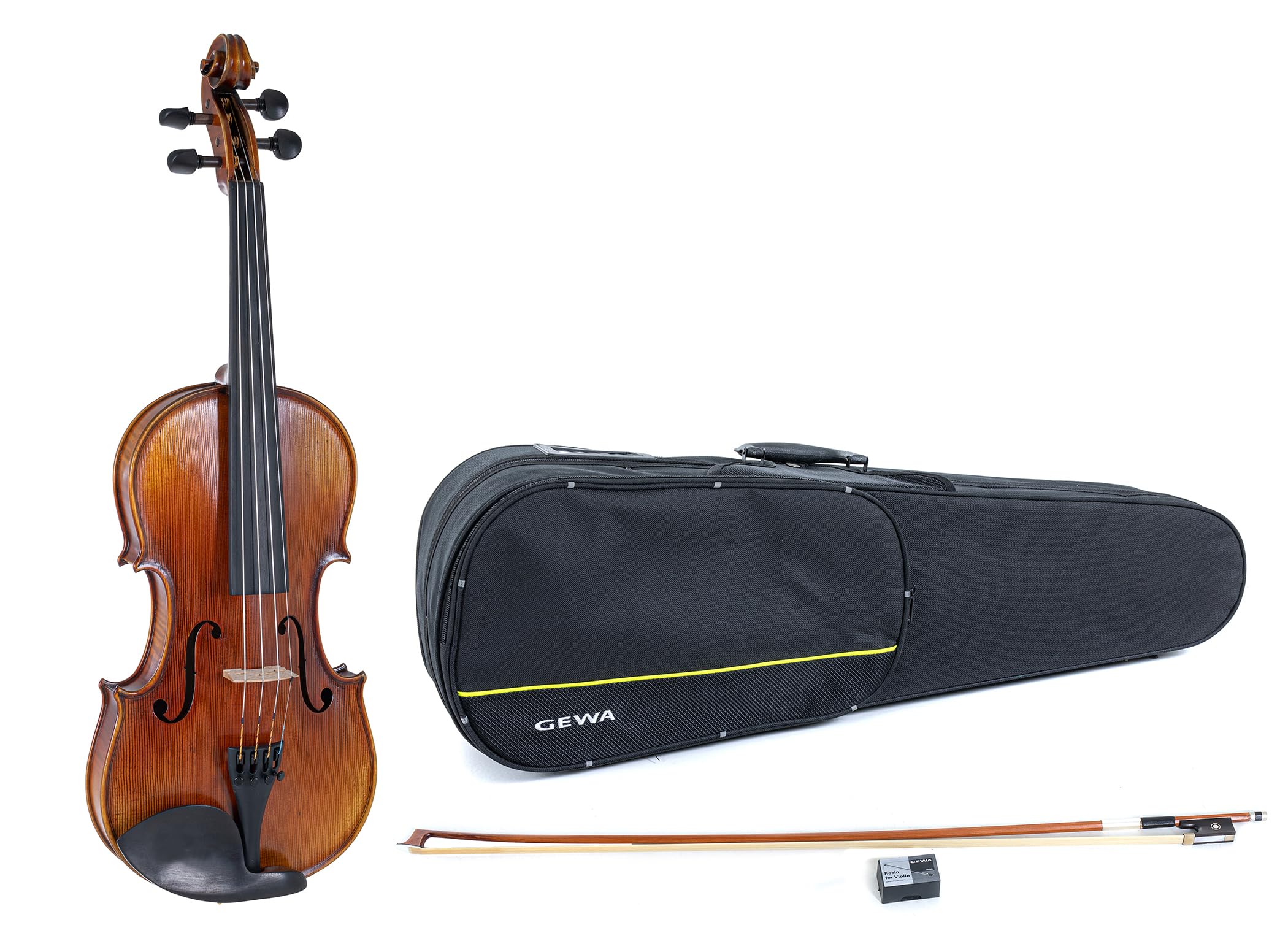 GEWA, set di violini serie Maestro 2 VL 4, 3/4 pronto per l'uso incl. custodia sagomata, arco Massaranduba e corde Larsen Aurora