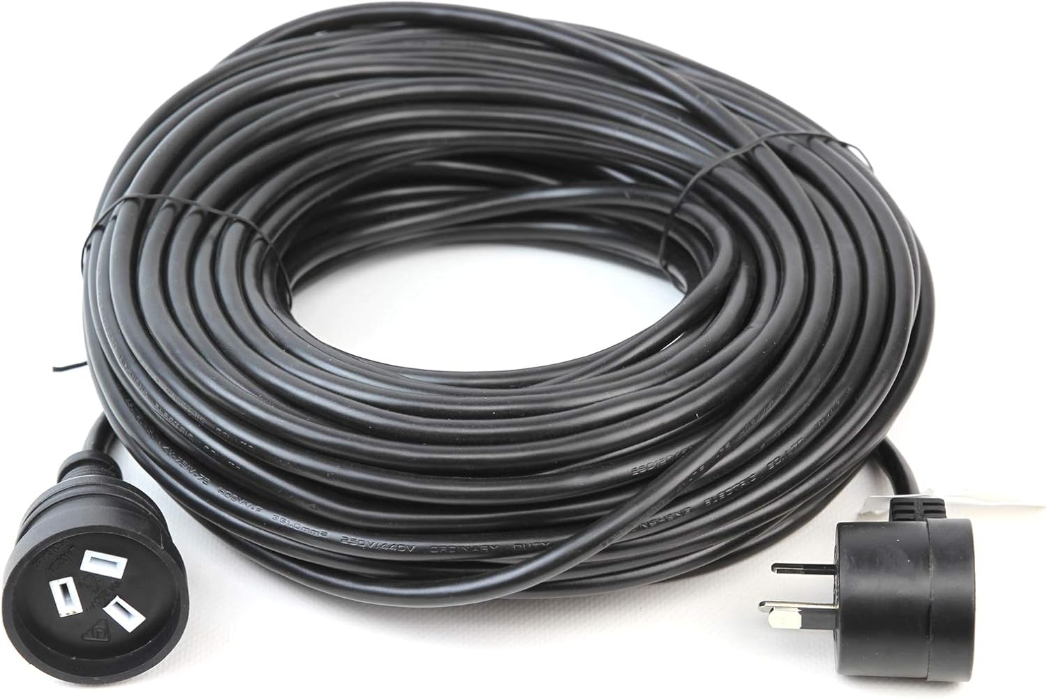 MaxAV Piggyback Plug Power Extension Cable Lead Mains Black Australian