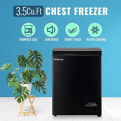 Miniatura 4 de Congelador de pecho pequeño con cesta extraíble, congelador compacto con panel de control digital rangos de temperatura de -12  a 50 , mini