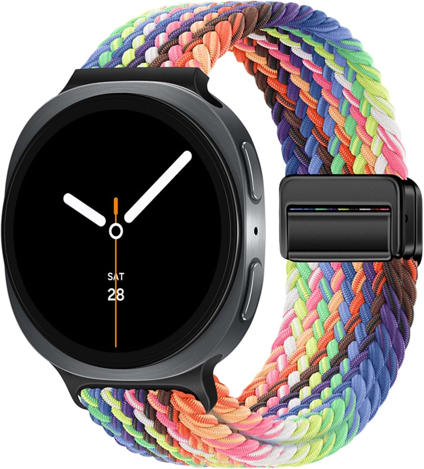 Stretchy Braided Bands Compatible with Samsung Galaxy Watch 8 Band 40mm 44mm/Galaxy Watch 8 Classic 46mm, Elastic Nylon Wristband Sport Strap for Galaxy Watch 8 2025 Women Men