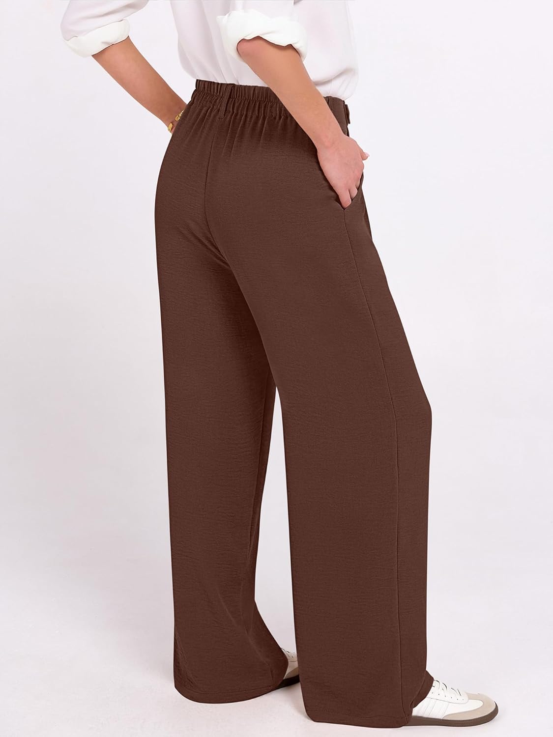 ANRABESS Womens Wide Leg High Waisted Pants 2026 Summer Button Pleated Work Dress Pants Trousers Business Casual Outfits - Image 5