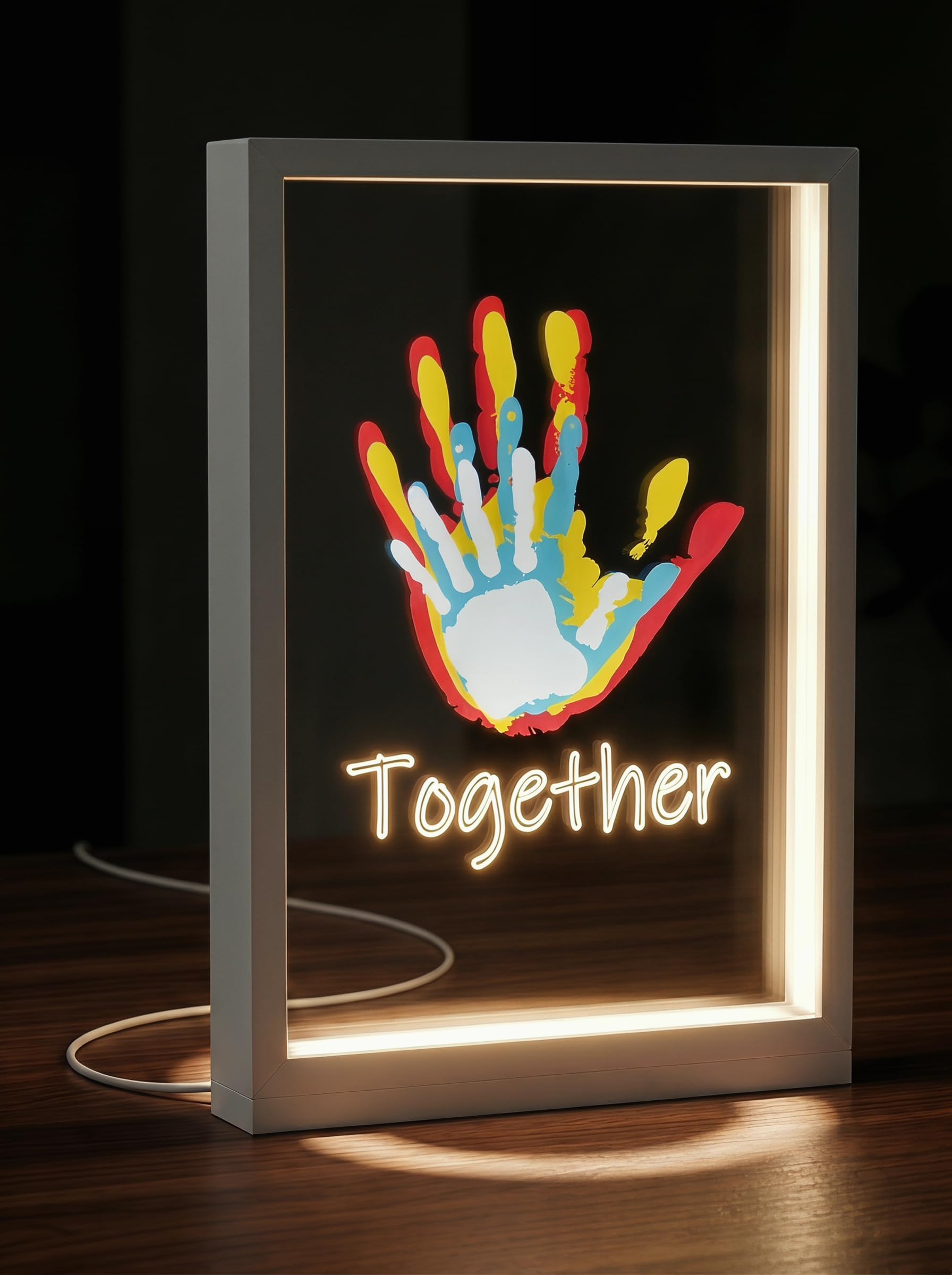 Fuerdich Kit de impresión de manos para familia, manualidades con niños, color blanco