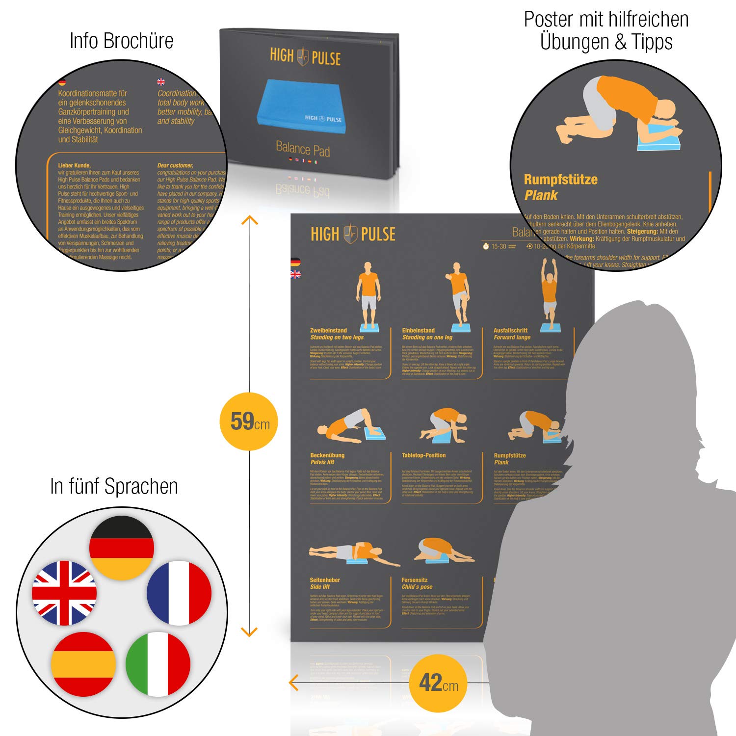 POWERSHOT Propriozeptionskissen Aufblasbar - Balance Training & Rehabilitation