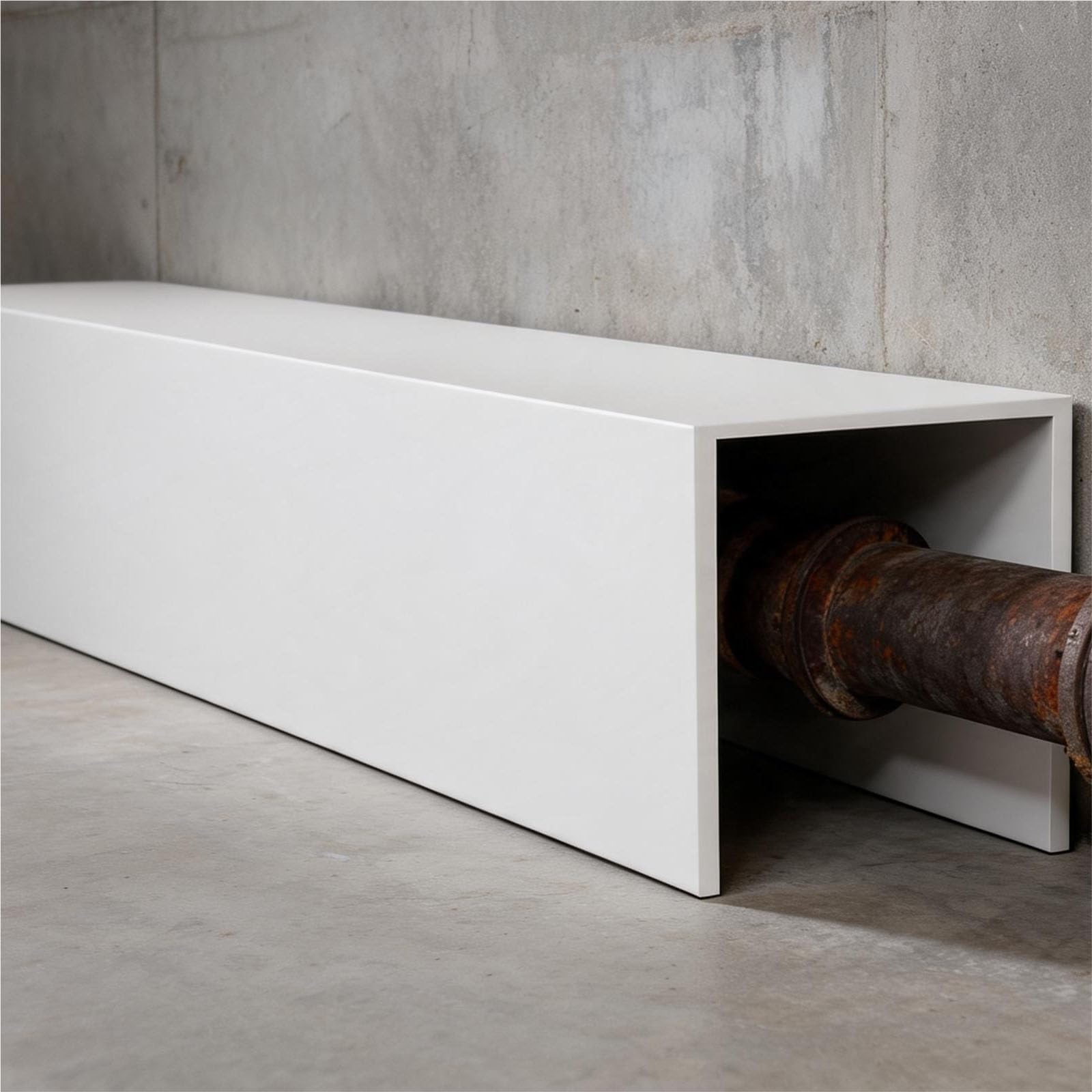 la tapa de la tubería Corrector De Cierre De Drenaje De Tuberías, Revestimiento Exterior De Tuberías Pared Pintable De Patio/pared, Revestimiento Decorativo(110 x 18 cm/43.3 x 7.1 in)