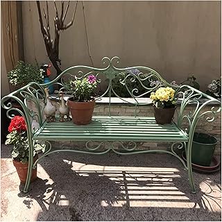 Banco de jardim ao ar livre, banco de pátio ao ar livre, móveis de varanda frontal, assento de banco de jardim, cadeira de parque, móveis de decoração de pátio, lindo banco vintage gasto ao ar livre