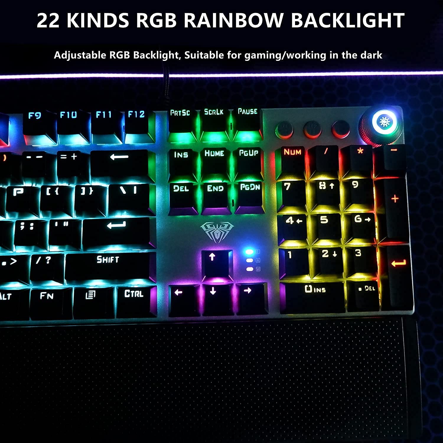 Buy AULA Mechanical Gaming Keyboard with Wrist Rest, Volume/Lights