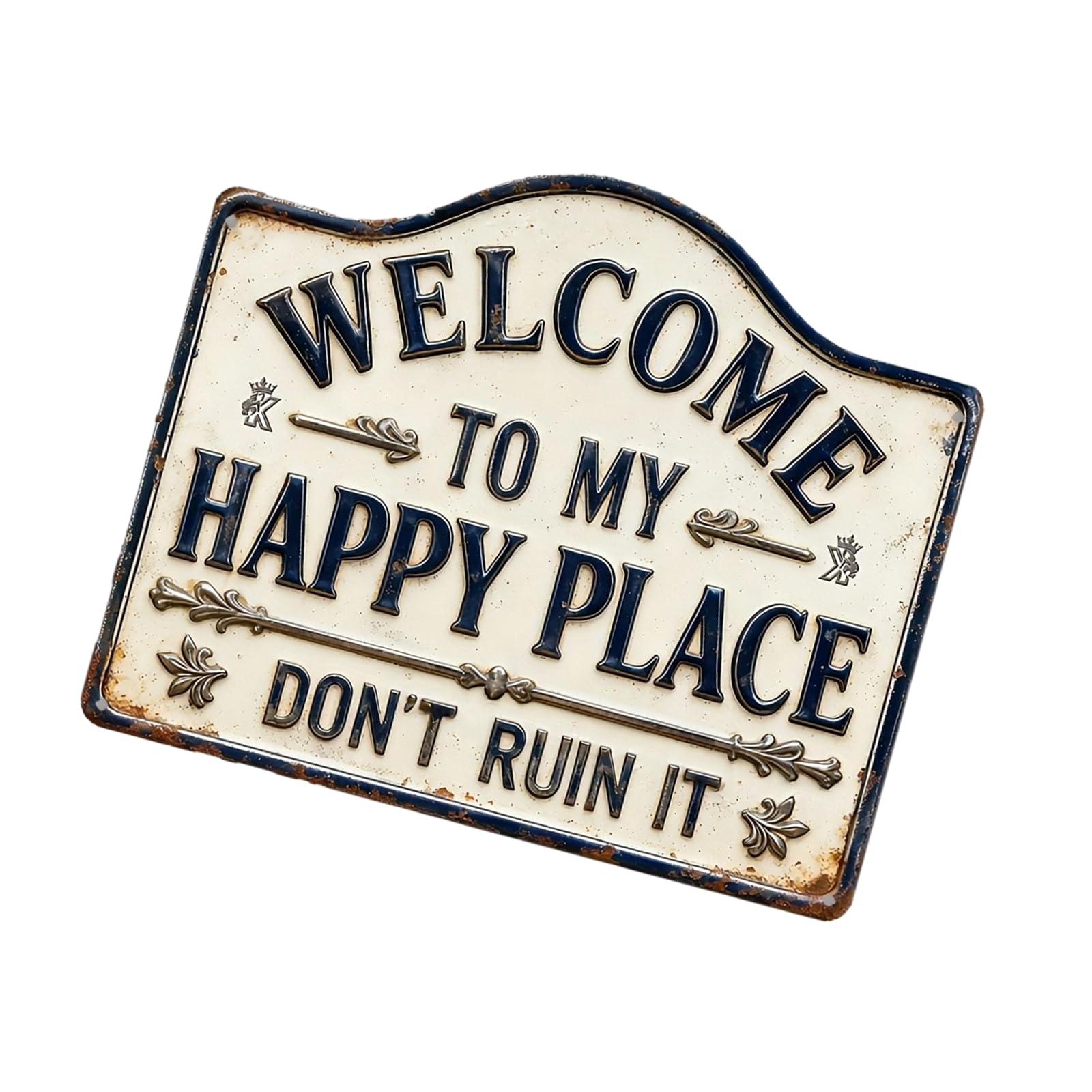 TFAOYS Welcome to Happy Place Don ' t Ruin It Wall Signs Welcome Sign for Front Door Wood Wall Signs for Home Decors Decorative Plaques Hangers