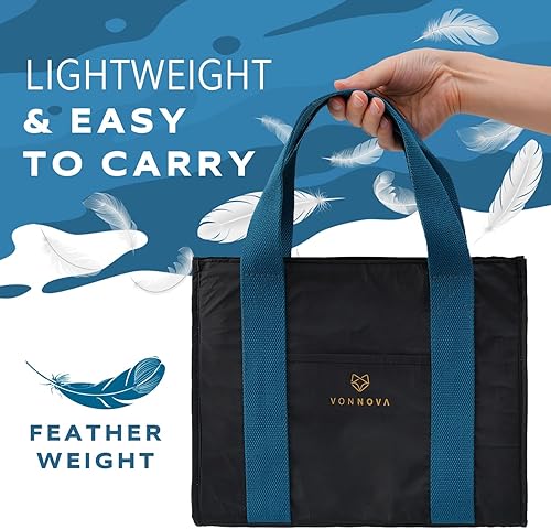 Miniatura 19 de VonNova Lonchera aislada para mujer con aislamiento térmico de alta calidad de 0.157 in, bonita bolsa de almuerzo grande de 7 litros para oficina