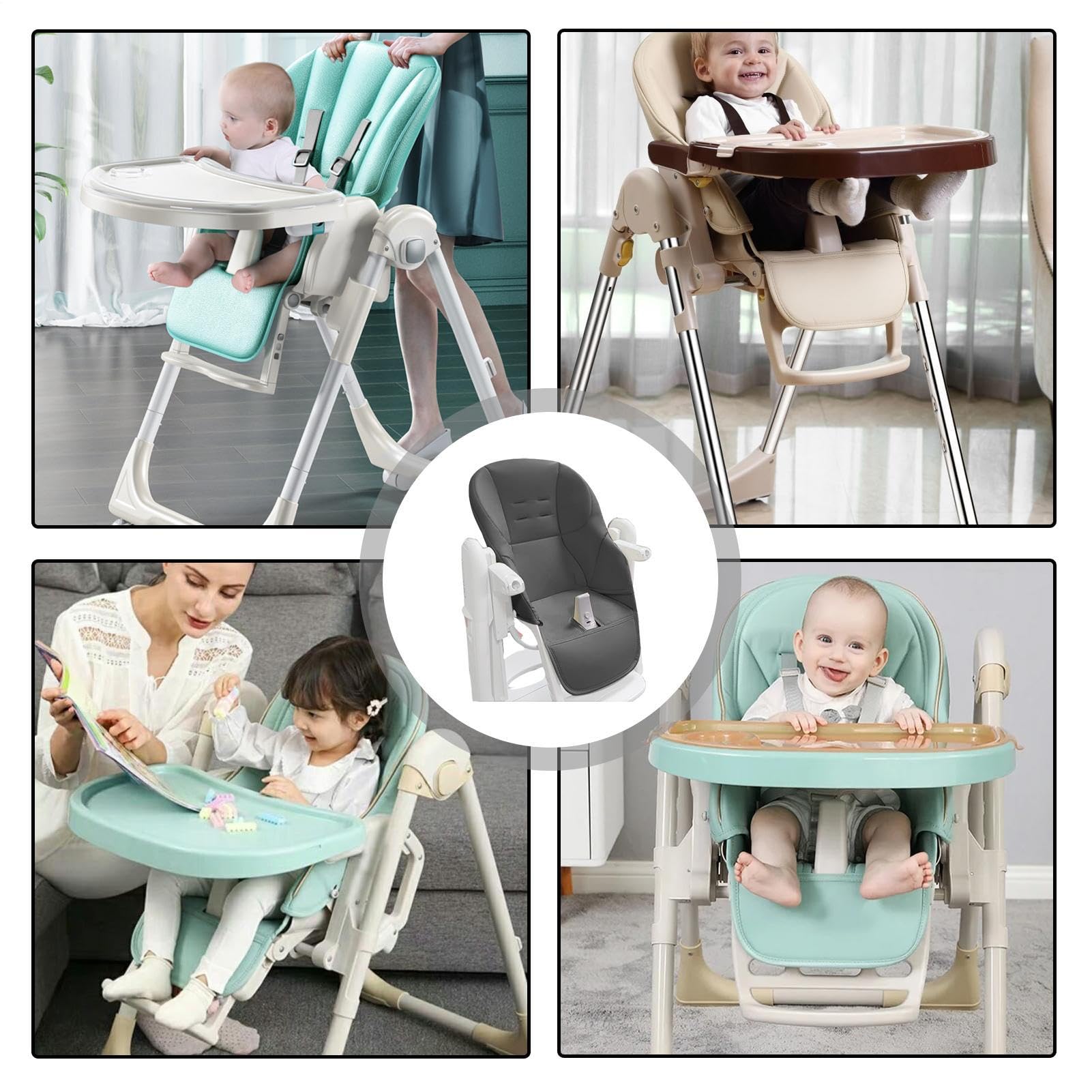 Coussin Chaise Haute Bébé | Housse De Coussin pour Chaise Haute | Coussin en Cuir pour Chaise | Coussin Respirant D'insertion | pour Toutes Sortes De Chaises De Salle À Manger pour Bébé