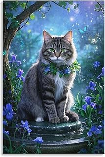 RJLZWKPTF Manx Cat Poster Artwork Canvas Prints Picture Modern Canvas Wall Art Picture Wall Hanging for Bathroom Wall Deco...