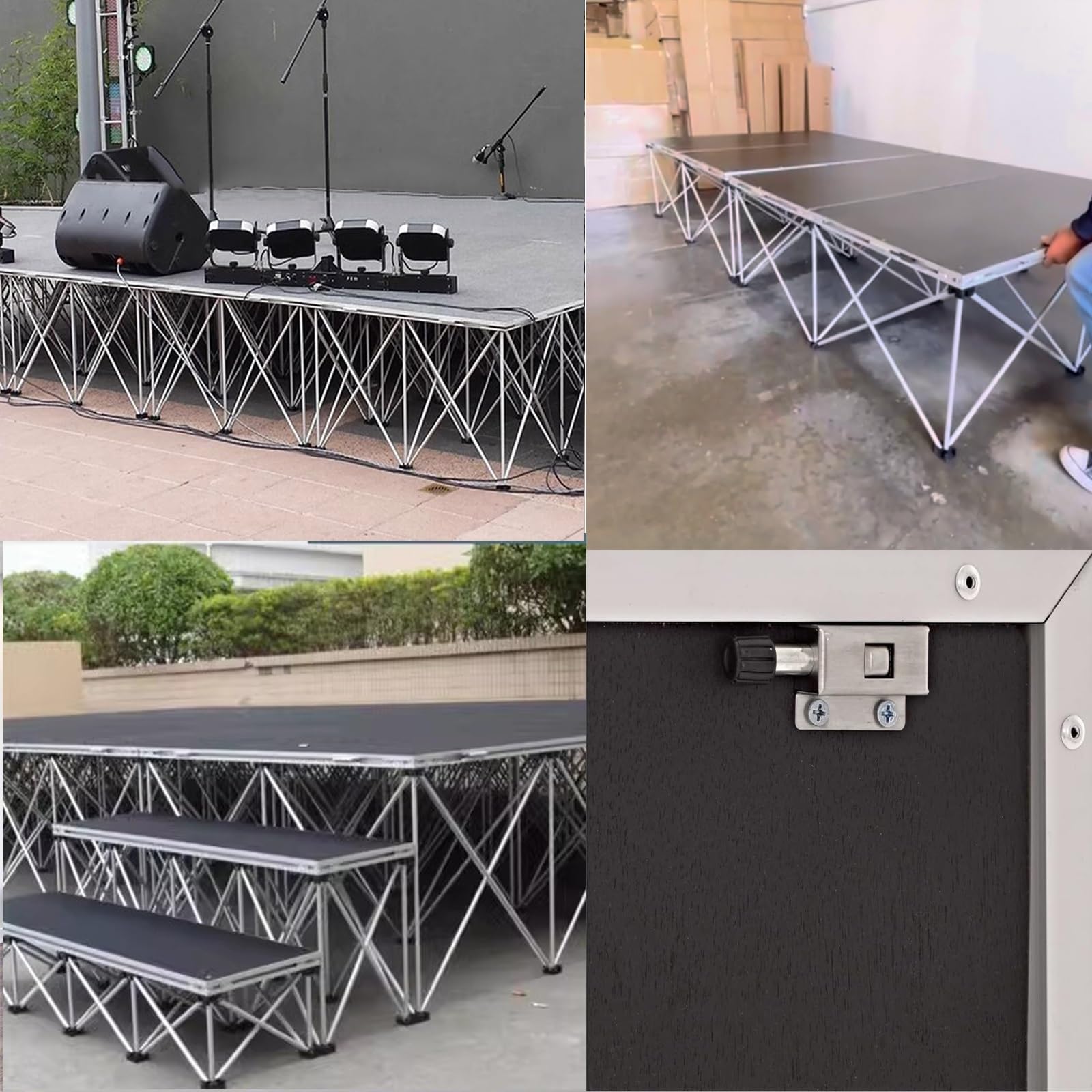 Tragbares Bühnenpodest tragbare Bühne DIY Modulare Plattform Für Veranstaltung, Rutschfeste Tragbare Bühnenplattformen 4x4 3x3Ft, Verbindbare Bühnenausstattung(H 15.7in/40cm,LxW 3.3x3.3ft/1x1m)
