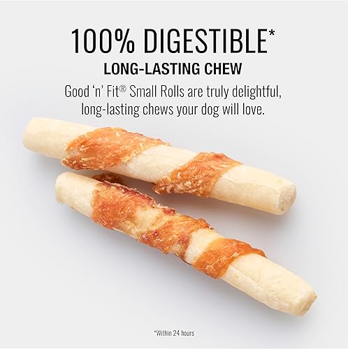Vista 71 de GOOD 'N' FUN Rollos pequeños hechos con venado real, 10 unidades, cuero crudo altamente digerible para perros, multicolor, número de modelo: P-94431