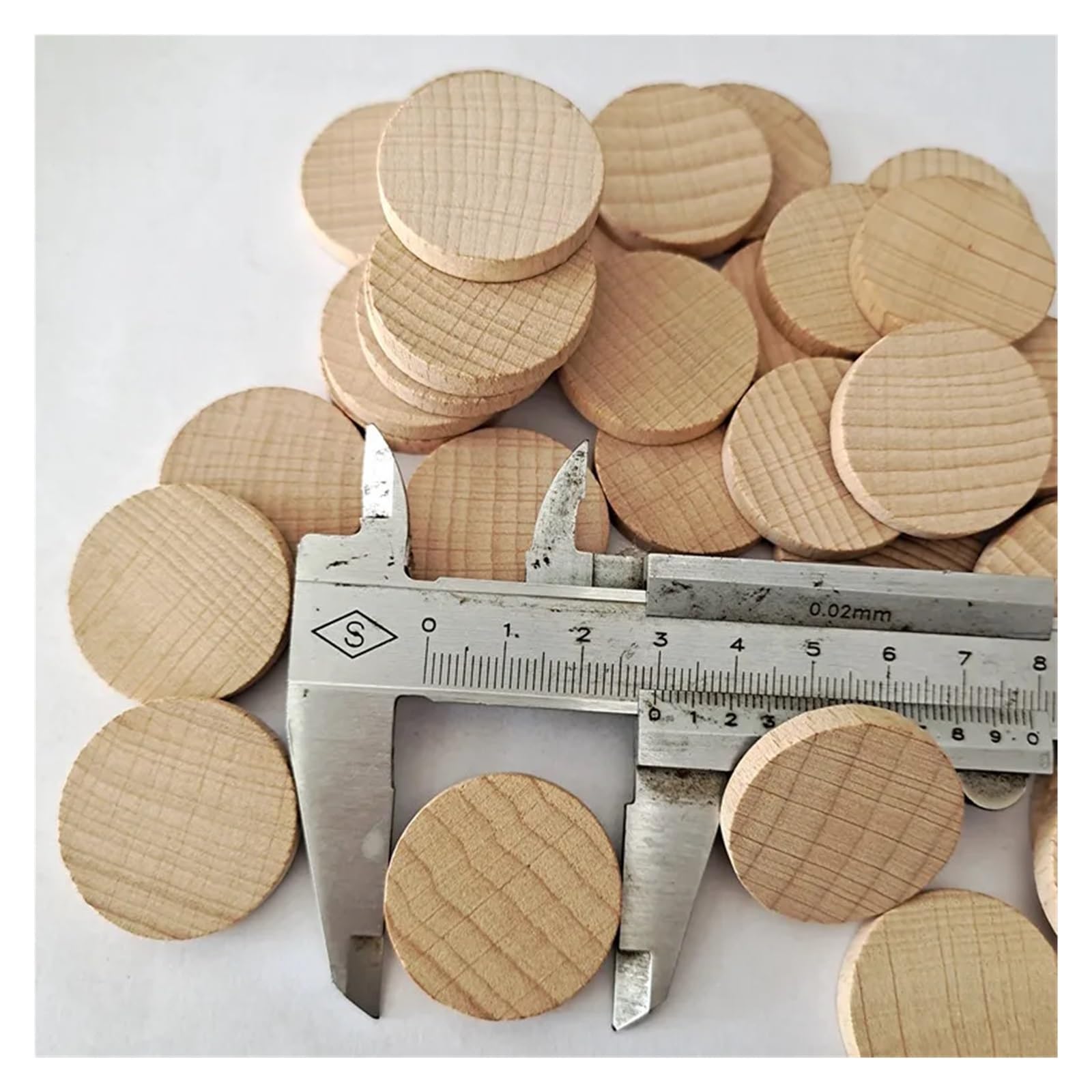 Niedokończone kawałki drewna, plastry, 10 MM-50 MM Okrągły dysk Okrąg Kawałki Drewniane wycinanki Ozdoby na DIY Rzemiosło Dekoracje(5CM 50PCS)