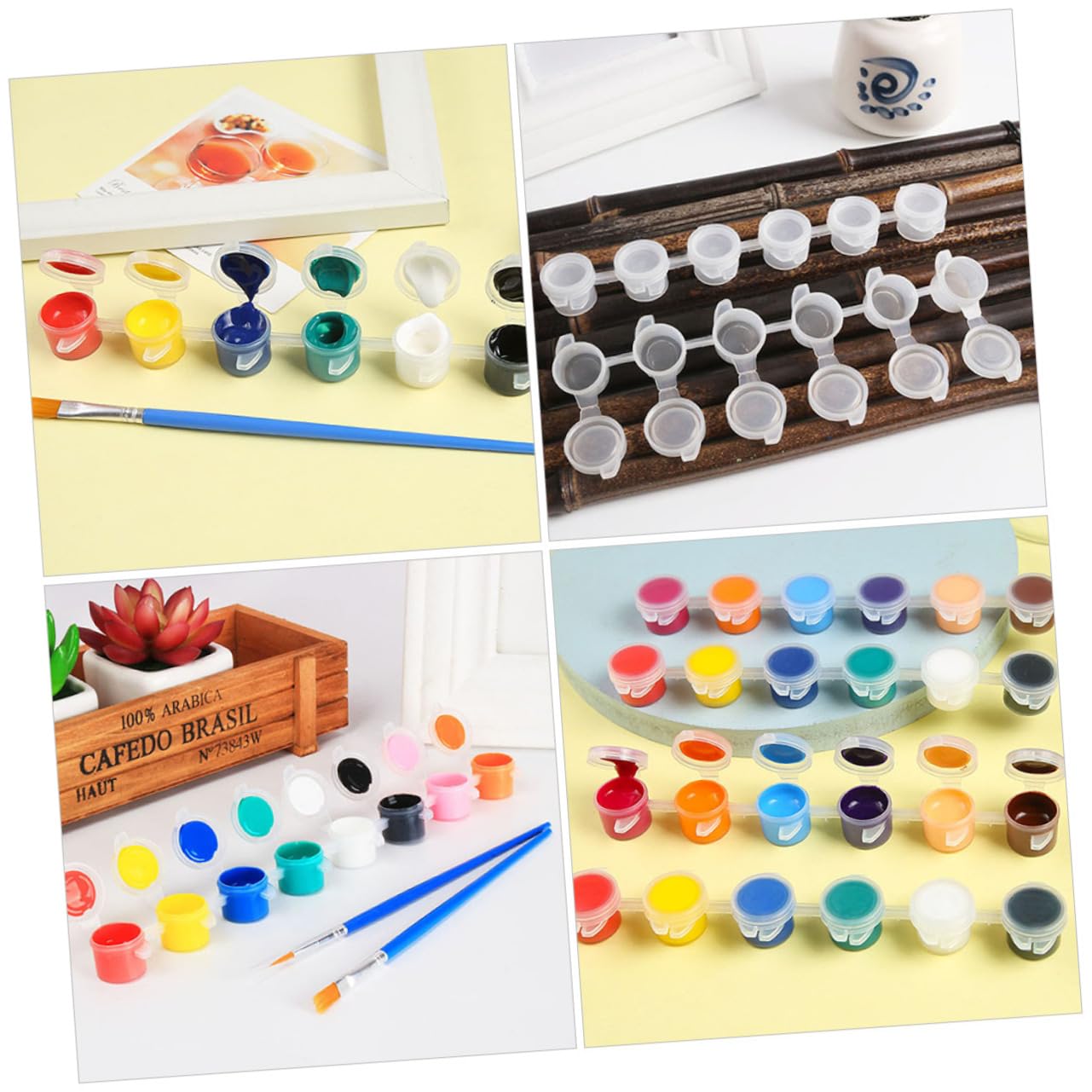 Homoyoyo 30pcs Paint Pots Lids Storage Containers Empty Paint Pots Boys and Supplies