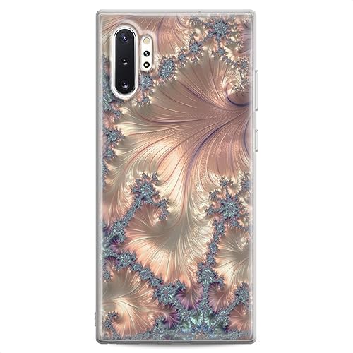 Cavka Funda compatible con Samsung S24 S23 S22 Plus S21 FE Ultra S20+ S10 Note 20 S10e S9 Cute Art Fractals Golden Clear Phone Awesome Pattern