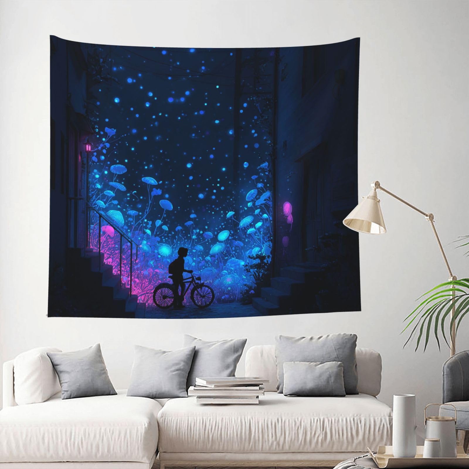 MXDLKSWPOH Tapestry 152x130 cm Art Wall Hanging for Living Room Modern Soft Aesthetic Tapestries Poster Glow in The Dark Tapestry Home Decoration Large Wall Tapestries for Bedroom Dorm Decor