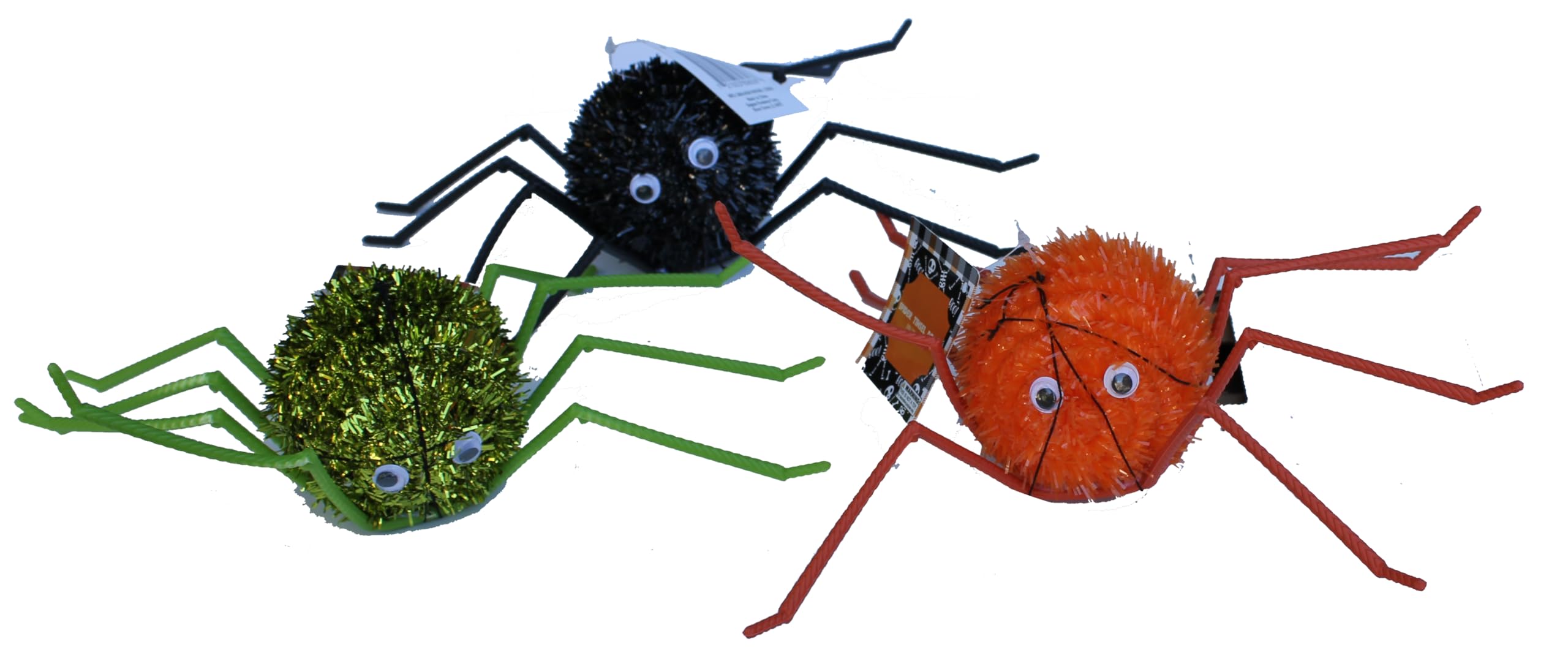 Set of 2 Tinsel Spiders 10