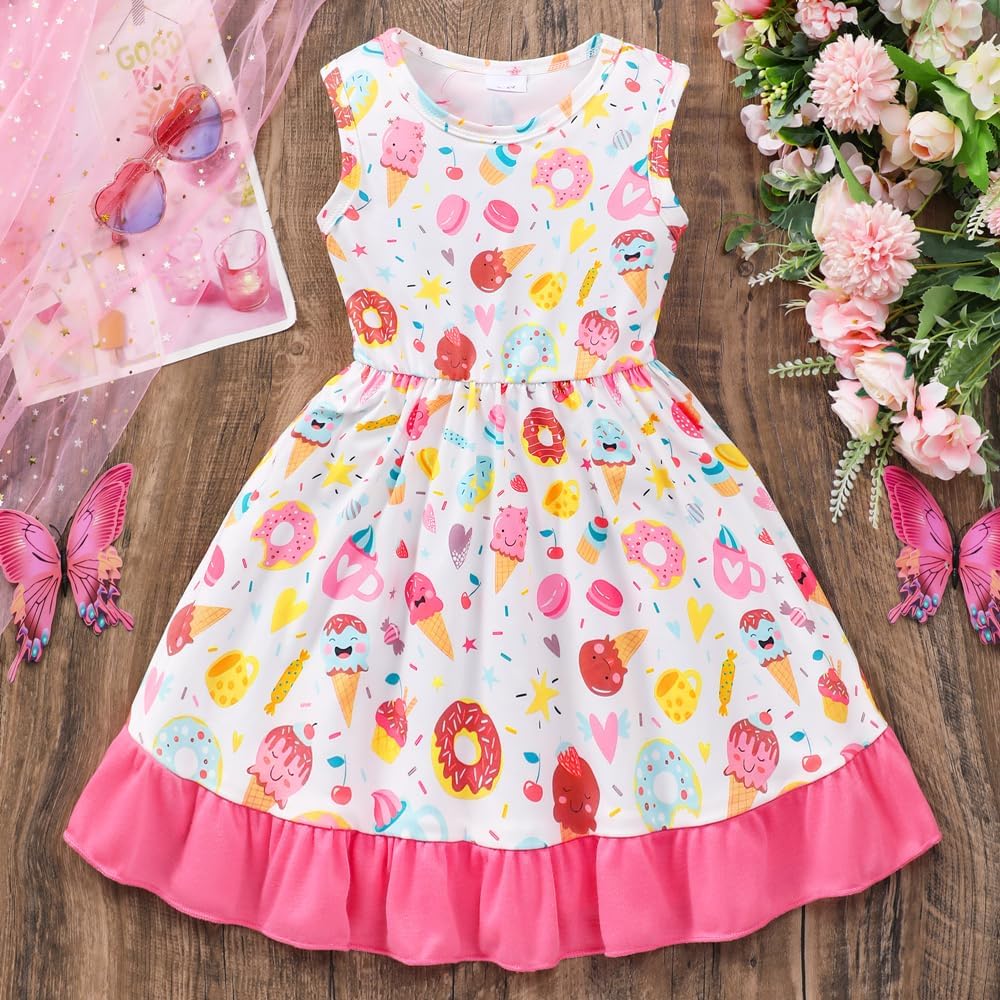 Popshion Toddler Girls Dresses Sleeveless Back Bowknot Dress Baby Girl Summer Clothes Kids Birthday Party Sundress 1-7 Years - Image 4