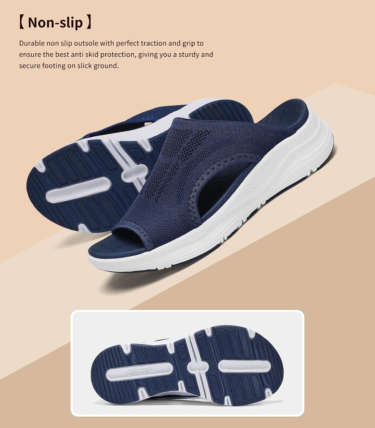 Womens Orthopedic Platform Slides Sandals with Arch Support Ladies Comfortable Walking Open Toe Plantar Fasciitis Slip On for Summer