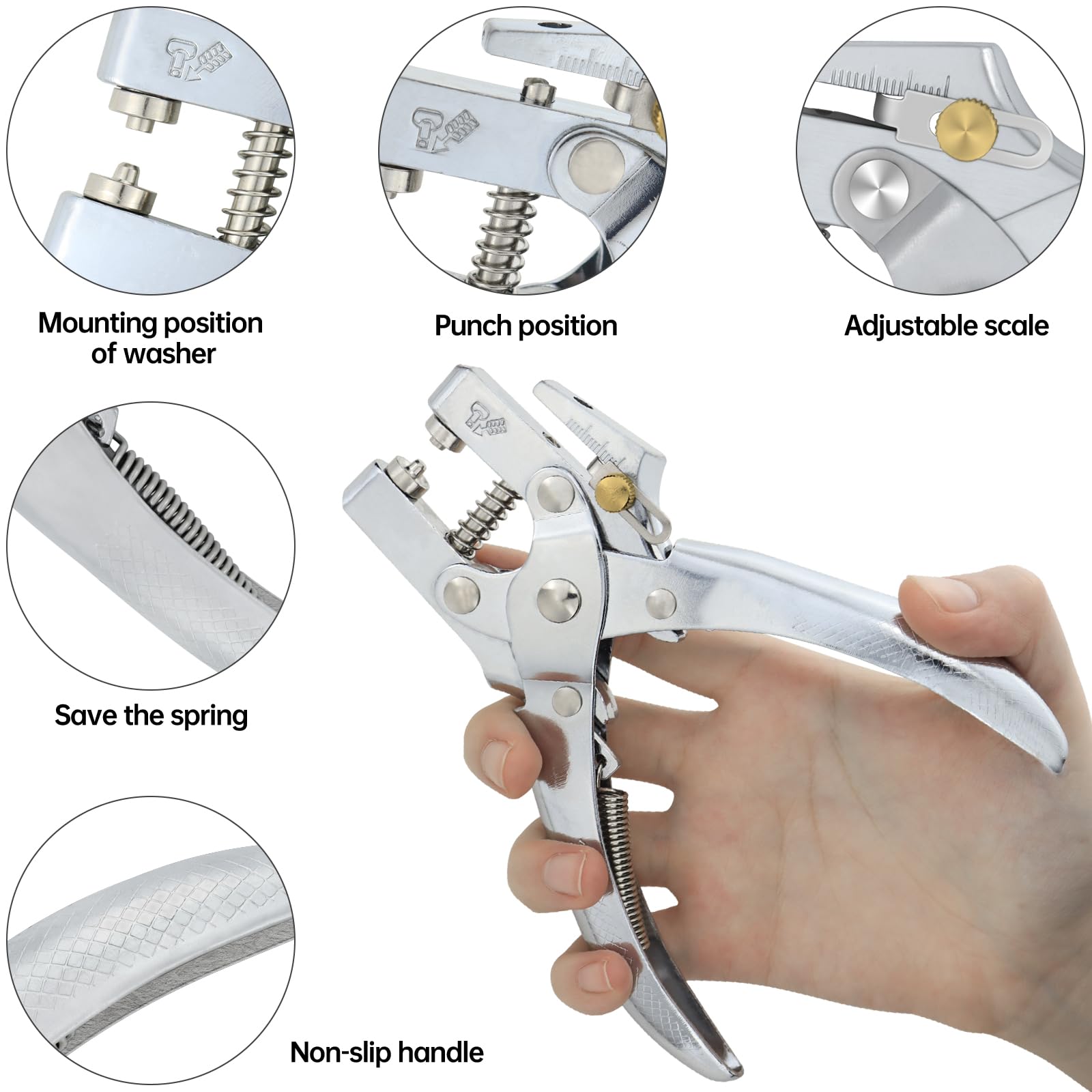 Remachadora Ojales 5mm Metal Para Cuero/Cinturón/Papier