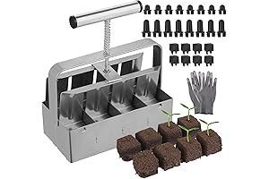 8 Cell Soil Block Maker with Garden Gloves for Seed Starting