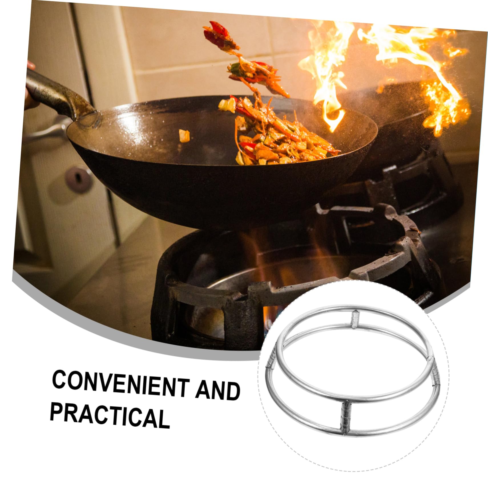 BESTYASH Round Pot Rack Stainless Steel Heat Wok Stand Slip Design for Efficient Heat Dissipation Kitchen Storage for Pots and Pans