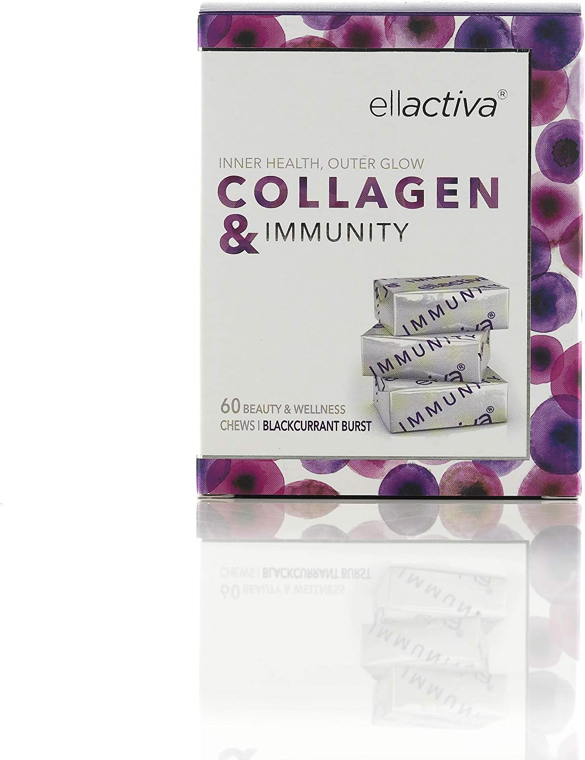 Ellactiva Collagen& I Immune System Boosting chews with Vitamin C, Selenium, Zinc, Prebiotic Fibre & Collagen hydrosilate I Award Winning