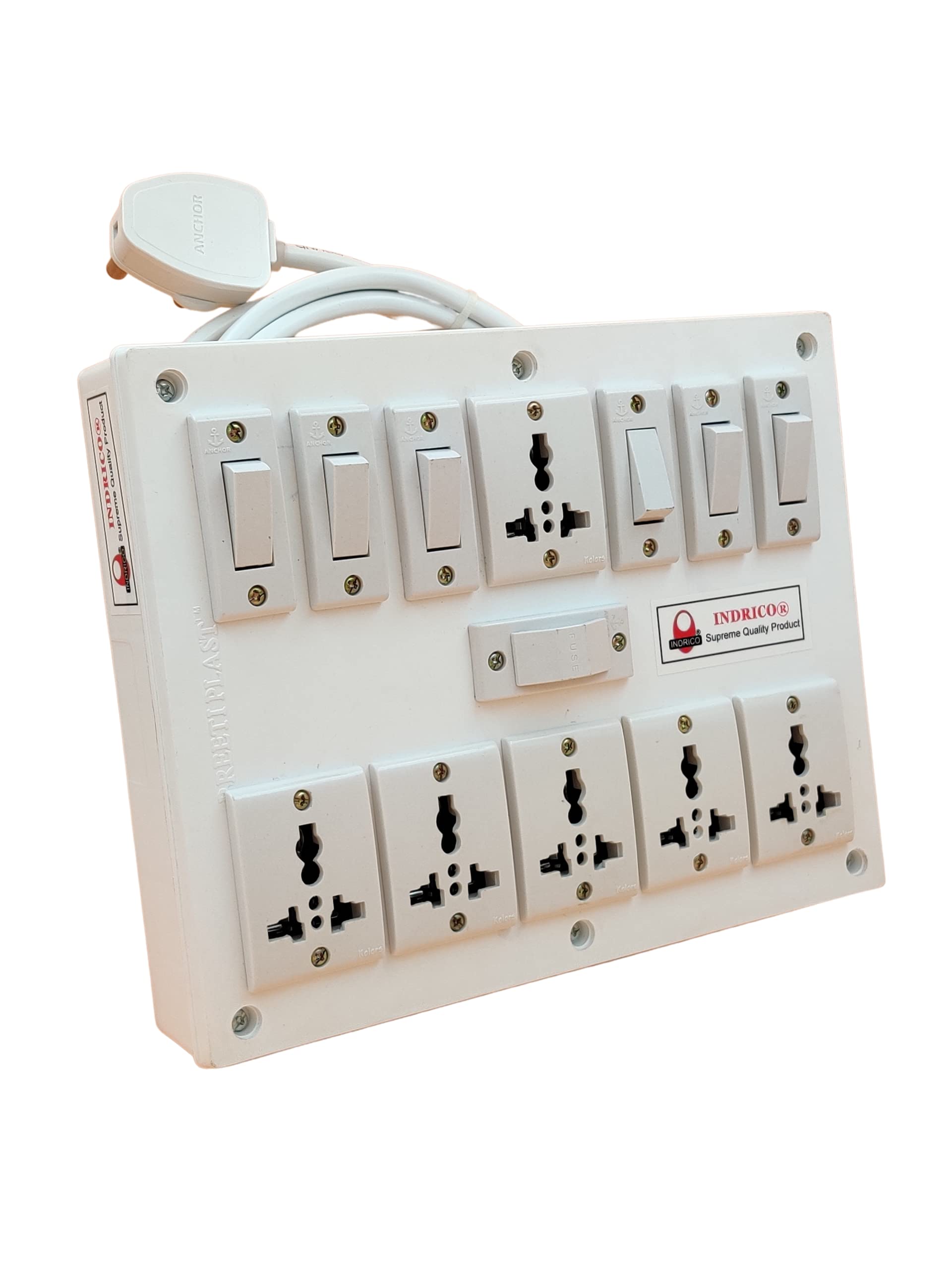 INDRICO PVC 2000W 6 Way Extension Board with Individual Switch (Pack of 1, White) (3 meter Cable)-image-42