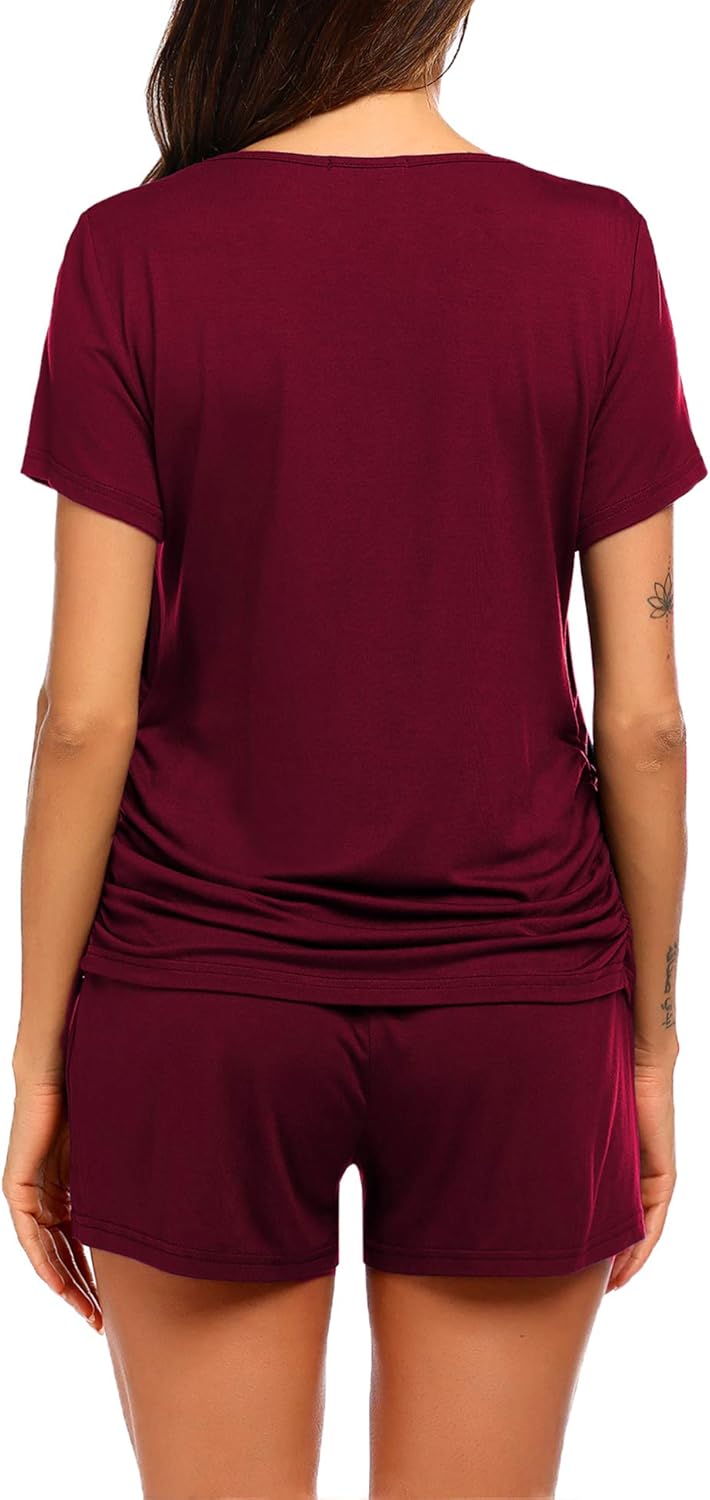 Ekouaer Womens Nursing Pajamas Maternity Breastfeeding Pjs Sleepwear Layer Soft Postpartum Lounge Set Pregnancy Clothes