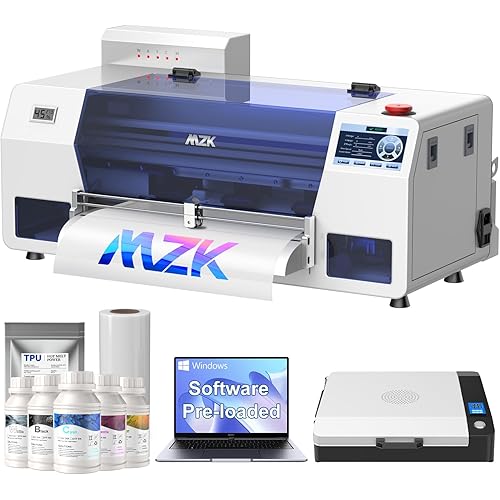 MZK A3 Plus DTF Printer F1080 Printhead Durable and Anti-Blocking(XP600 Gen2),Automatic Timed Cleaning Mode+Ink Anti-Clog Filter,2X-Speed Compared to L1800,Dual Ink Level Alert,Gift Ink 2 Years