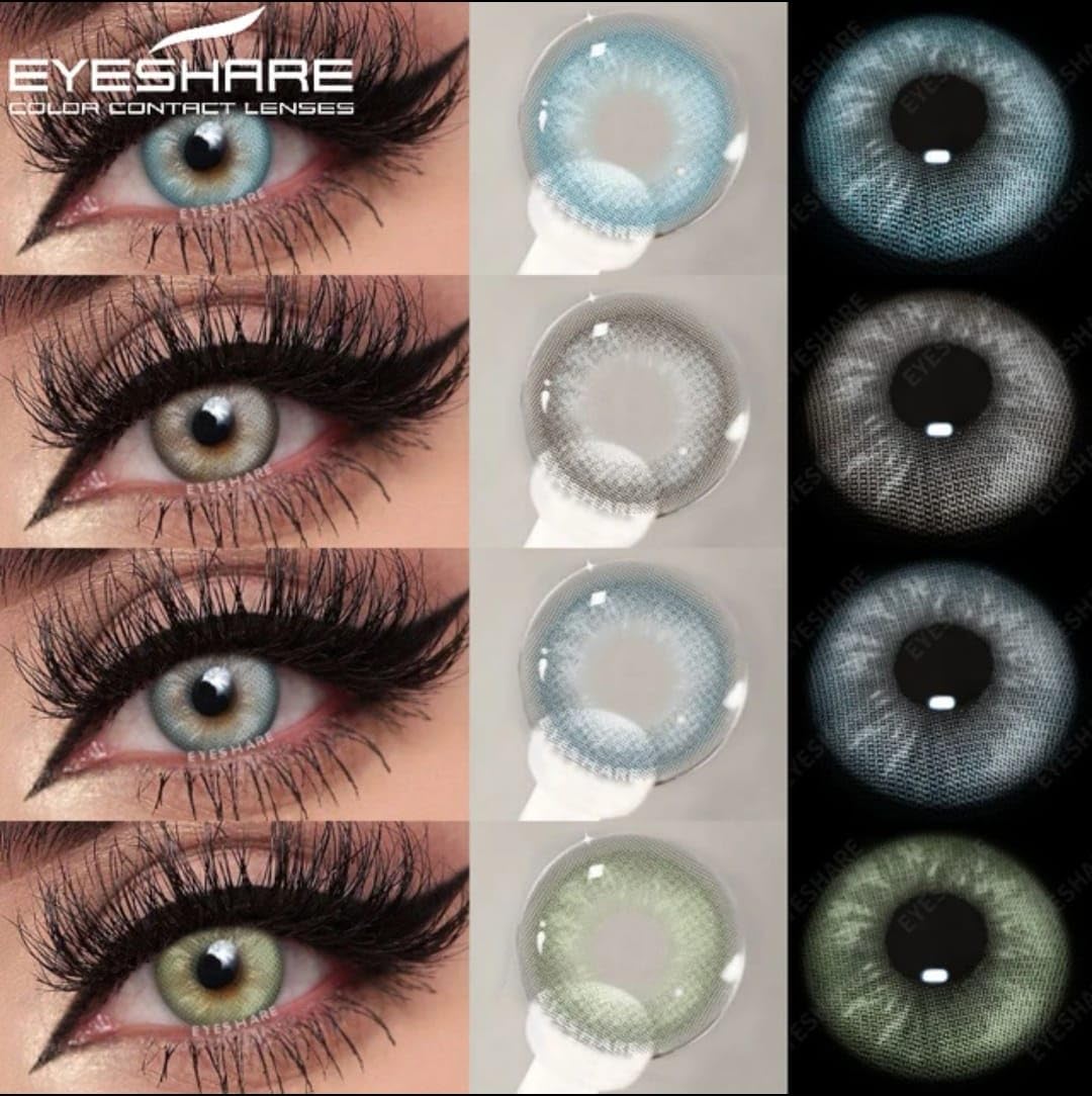 Lentes de contacto de color Azul (Sin Graduar) de Hidrogel con una uración de hasta 1 Año