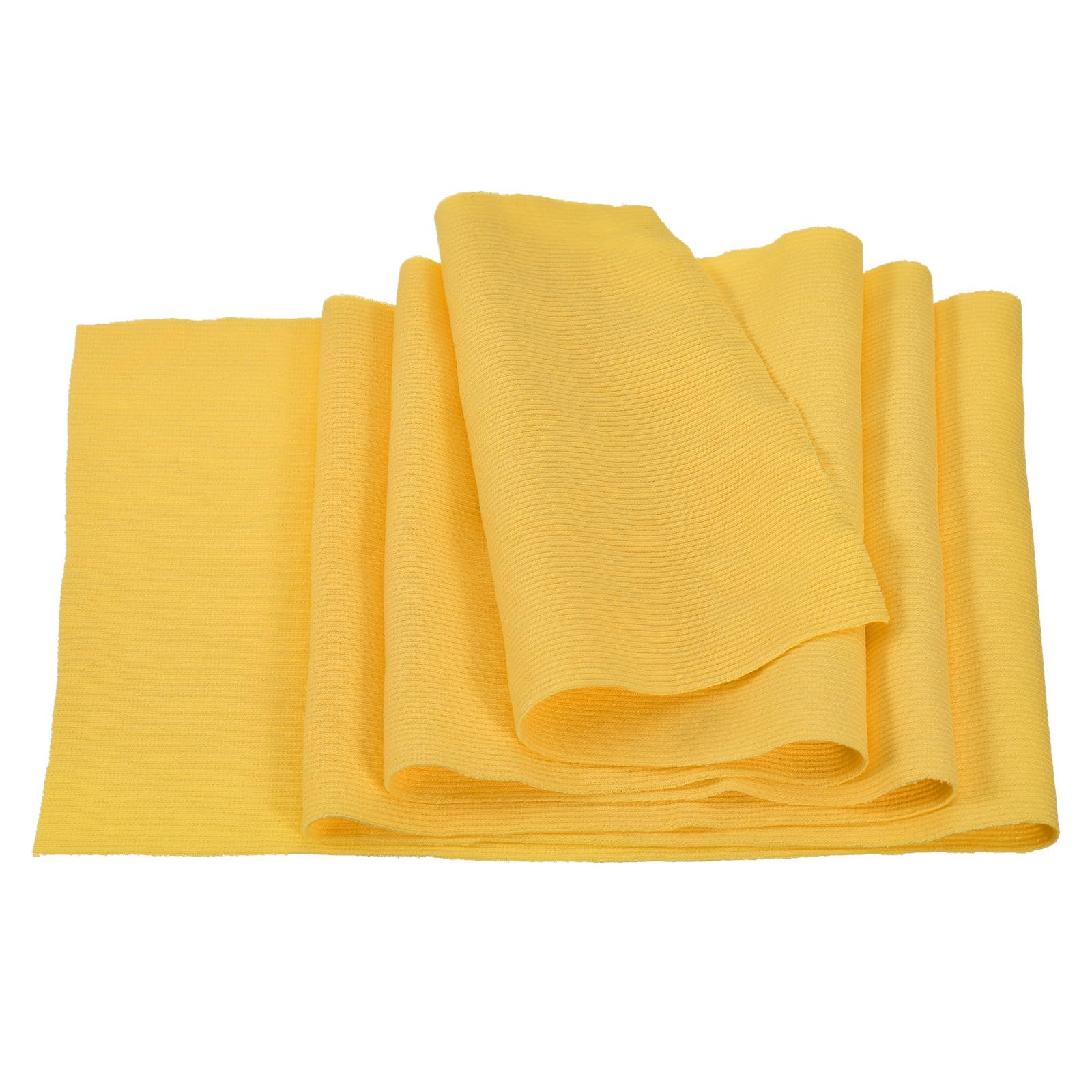 MECCANIXITY 39" Elastic Cuffs Ribbed Trims Cotton Fabric Knit Rib Stretch Tape Cuff Sleeve Waistband for Sewing, 6" Wide Yellow