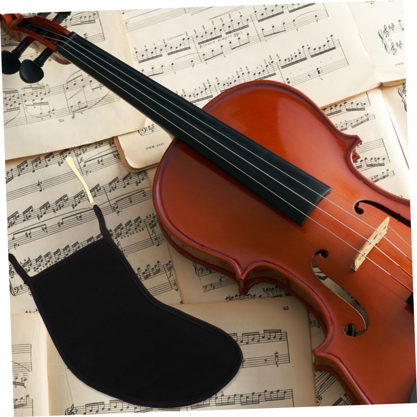 POPETPOP Almohadilla para Barbilla de Violín Negra Cómoda y Fácil de Usar, Diseño Ligero y Compacto Adecuado para Interpretación y Obsequio de Cumpleaños
