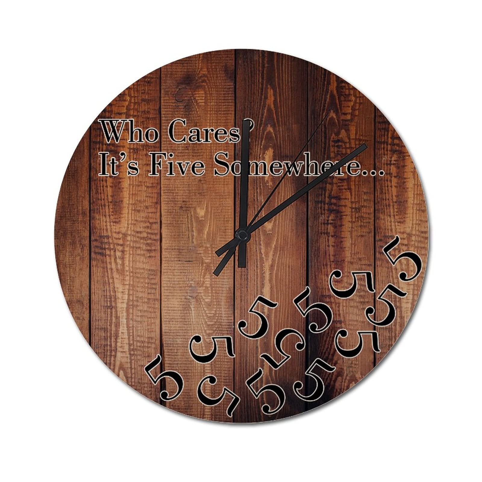 Horloge murale Who Cares rustique de 38 cm pour une cuisine ou un salon convivial