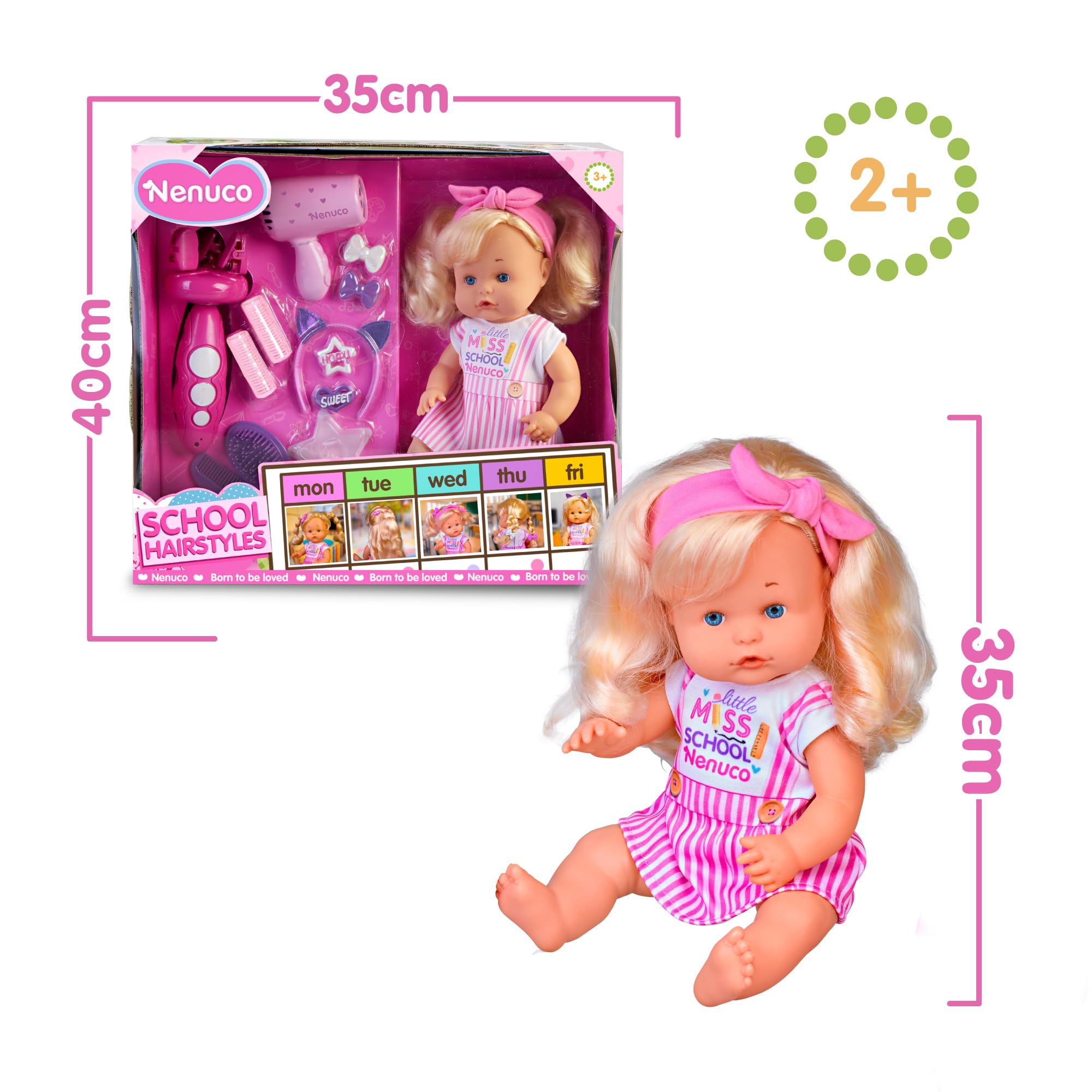 The New York Doll Collection Set 3 Accessori Per Capelli Per Bambole 46 Cm - Fiocco, Fascia Morbida E Molletta Arcobaleno Sequenza, Adatto Per American Girl E Simili
