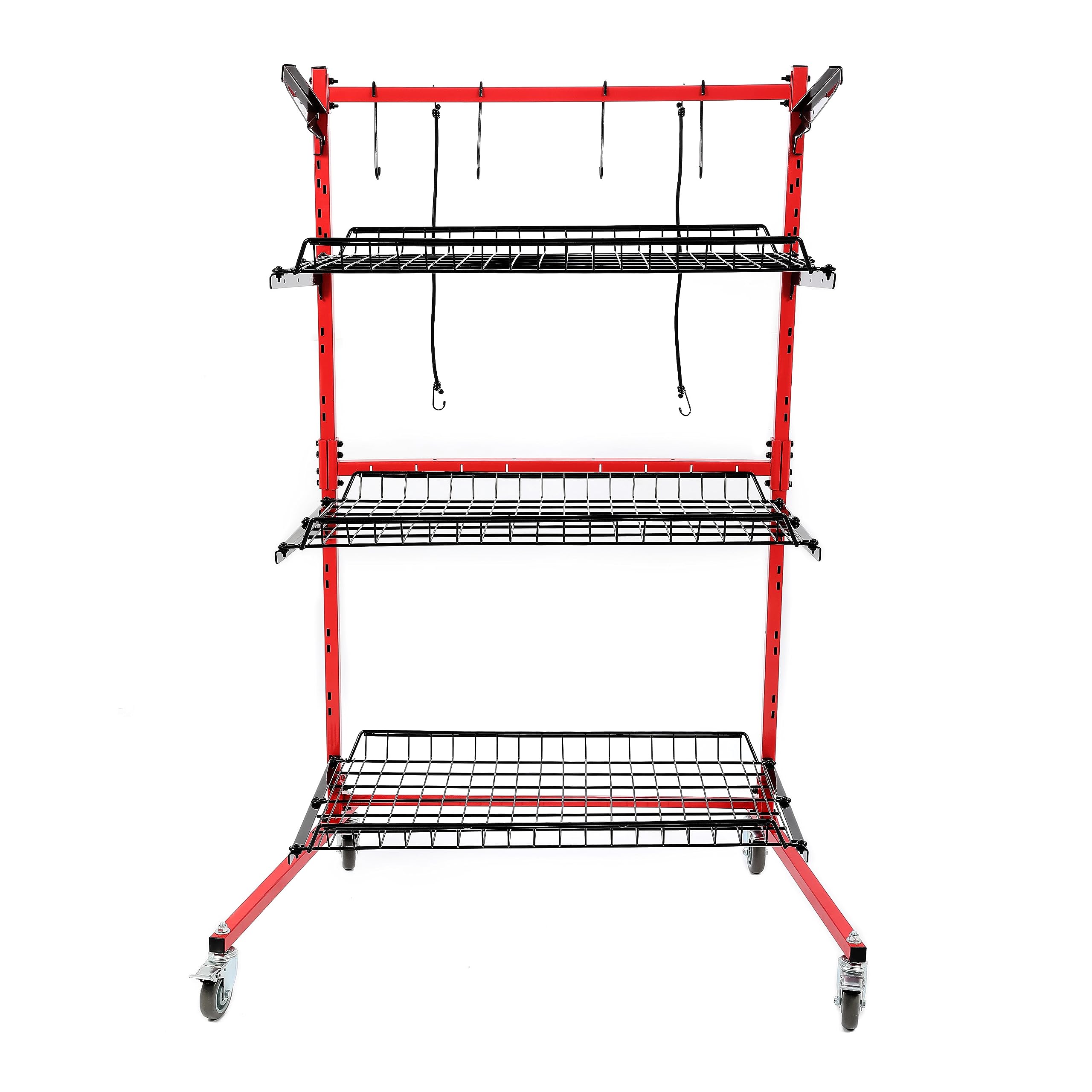 Photo 1 of ***UPDATED 5/29***ALMULOO Auto Body Parts Storage Rack 3 Shelf Cart Storage Rack Stand with Locking Casters for Repair Shops Garages Heavy Duty Steel Powder Coated