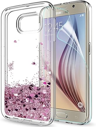 LeYi Compatible with Funda Samsung Galaxy S6 Silicona Purpurina Carcasa con HD Protectores de Pantalla,Transparente Cristal Bumper Telefono Gel TPU Fundas Case Cover para Movil Samsung S6 ZX Oro Rosa LeYi Compatible with Funda Samsung Galaxy S6 Silicona Purpurina Carcasa con HD Protectores de Pantalla,Transparente Cristal Bumper Telefono Gel TPU Fundas Case Cover para Movil Samsung S6 ZX Oro Rosa