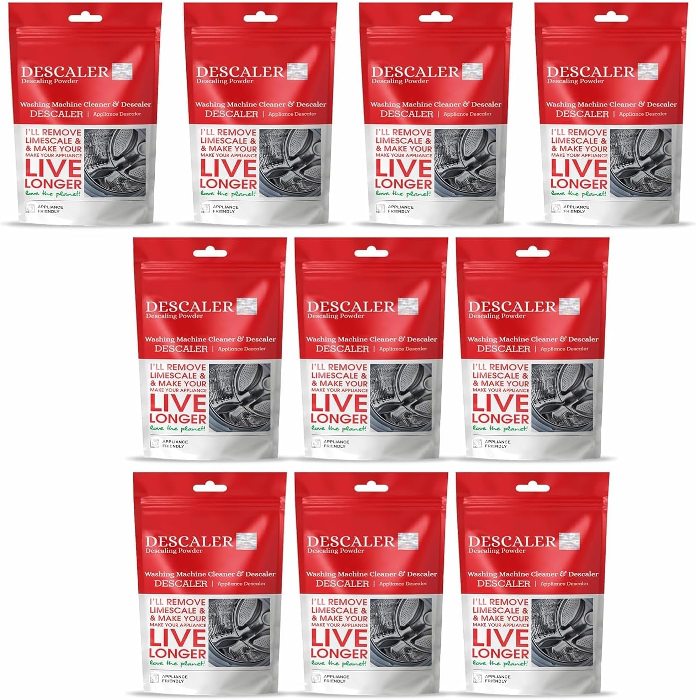 Washing Machine Cleaner, Descale For Washing Machine Front Load and Top Load, Washing Machine Cleaning Powder, Descaling Powder For Washing Machine 100 gm (Packet Of 10)